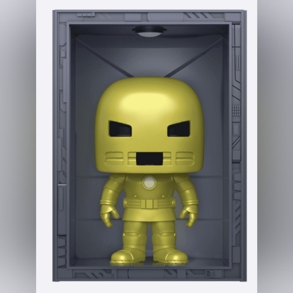 Funko Pop! Deluxe Marvel Iron Man Hall Of Armor Model 1 Gold Bobblehead 1035 - Picture 2 of 9